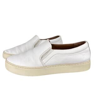 Frye Women's Shoes Classic Genuine Leather White Slip On Sneaker (Sz 9)
